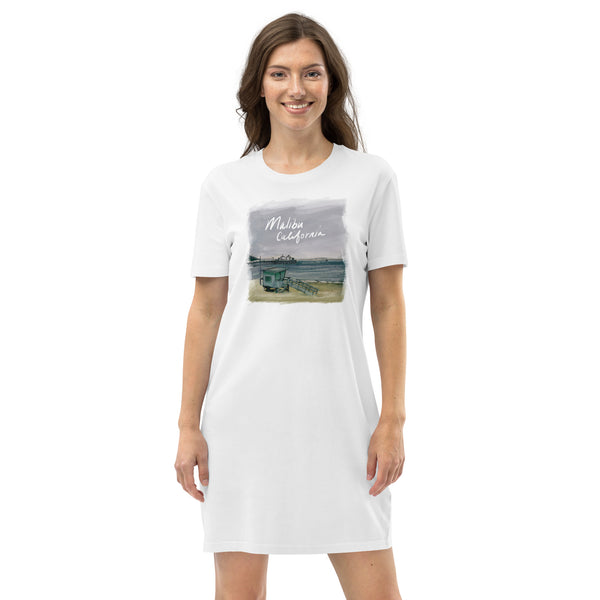 Malibu Surfrider Beach Organic cotton t-shirt dress MeerkatArt Malibu Surfrider Beach Organic cotton t-shirt dress MeerkatArt